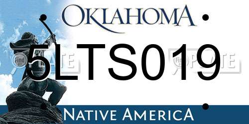 5LTS019 Oklahoma License Plate