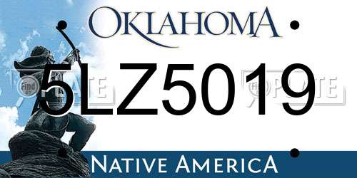 5LZ5019 Oklahoma License Plate
