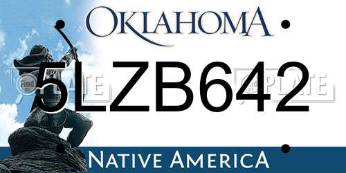 5LZB642 Oklahoma License Plate