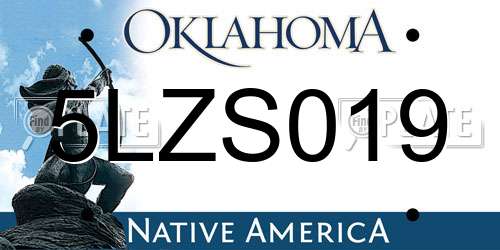 5LZS019 Oklahoma License Plate