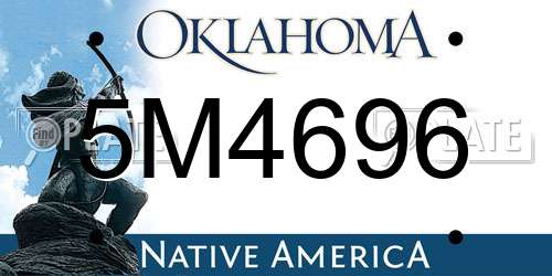 5M4696 Oklahoma License Plate