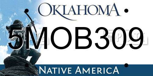 5MOB309 Oklahoma License Plate