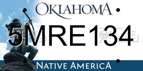 5MRE134 Oklahoma License Plate