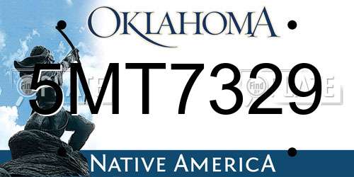 5MT7329 Oklahoma License Plate