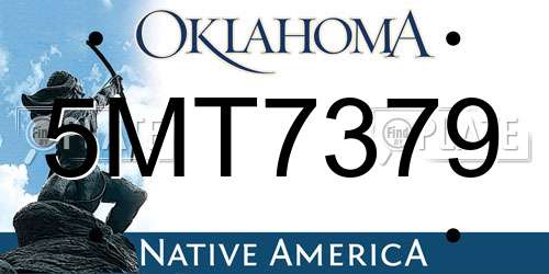 5MT7379 Oklahoma License Plate