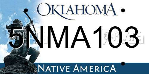 5NMA103 Oklahoma License Plate