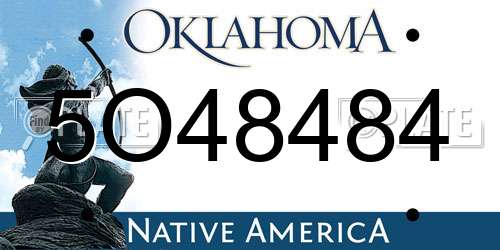 5O48484 Oklahoma License Plate