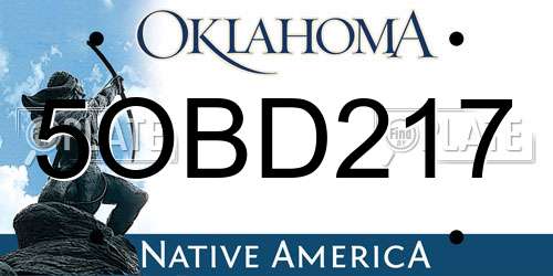5OBD217 Oklahoma License Plate