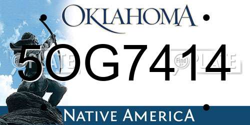 5OG7414 Oklahoma License Plate