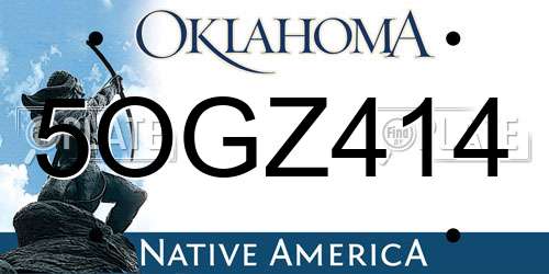 5OGZ414 Oklahoma License Plate