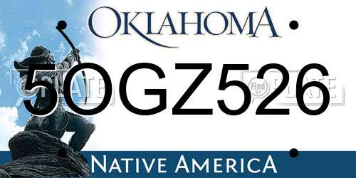 5OGZ526 Oklahoma License Plate