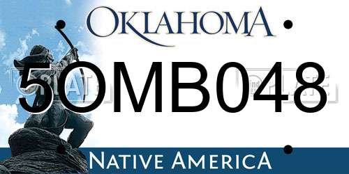 5OMB048 Oklahoma License Plate