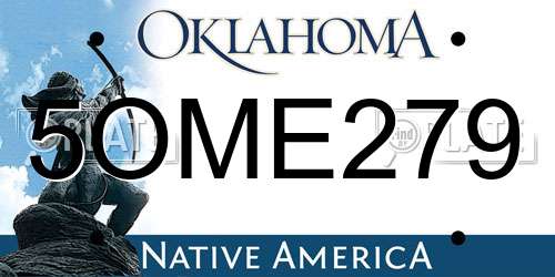 5OME279 Oklahoma License Plate