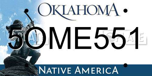 5OME551 Oklahoma License Plate