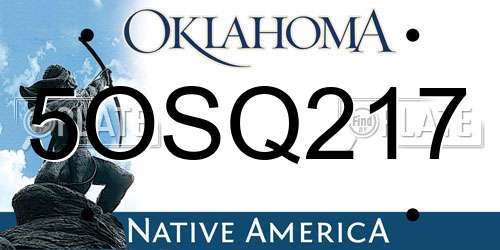 5OSQ217 Oklahoma License Plate
