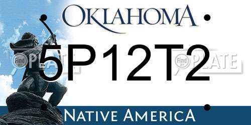 5P12T2 Oklahoma License Plate