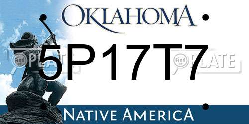 5P17T7 Oklahoma License Plate