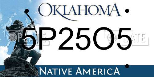 5P25O5 Oklahoma License Plate