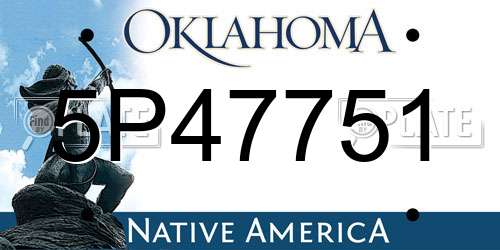 5P47751 Oklahoma License Plate
