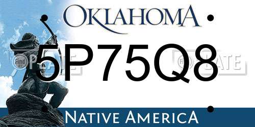 5P75Q8 Oklahoma License Plate