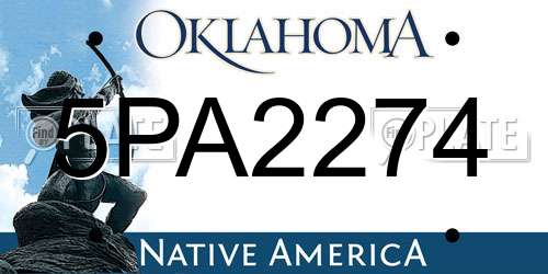 5PA2274 Oklahoma License Plate