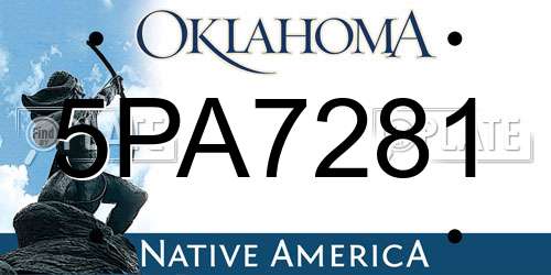 5PA7281 Oklahoma License Plate