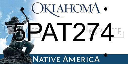 5PAT274 Oklahoma License Plate