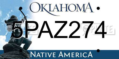 5PAZ274 Oklahoma License Plate