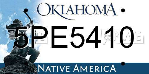 5PE5410 Oklahoma License Plate