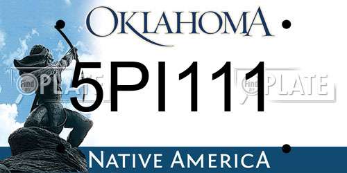 5PI111 Oklahoma License Plate