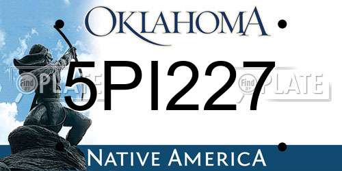 5PI227 Oklahoma License Plate