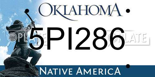 5PI286 Oklahoma License Plate