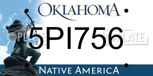 5PI756 Oklahoma License Plate