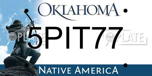 5PIT77 Oklahoma License Plate