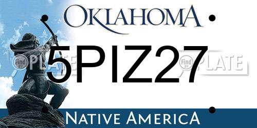 5PIZ27 Oklahoma License Plate