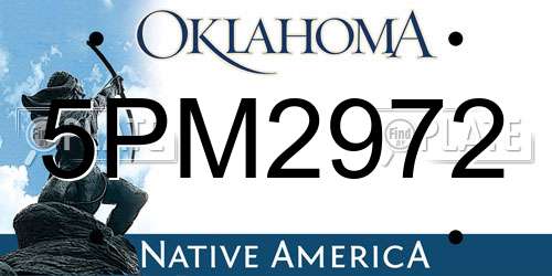 5PM2972 Oklahoma License Plate