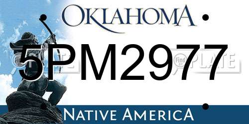 5PM2977 Oklahoma License Plate