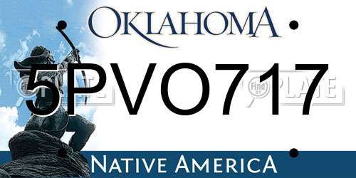5PVO717 Oklahoma License Plate