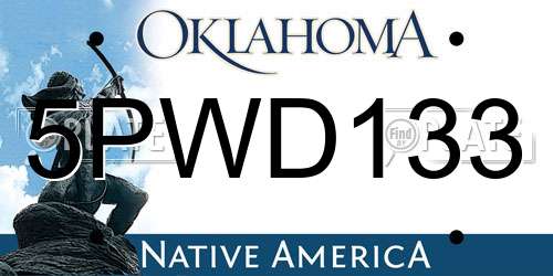 5PWD133 Oklahoma License Plate
