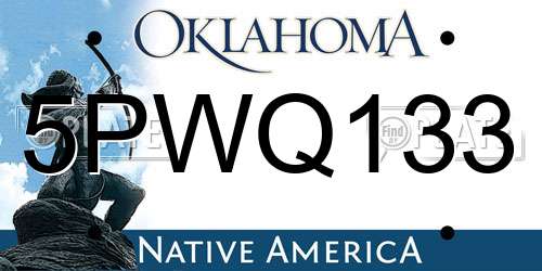 5PWQ133 Oklahoma License Plate