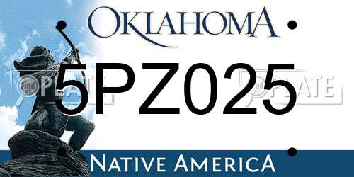 5PZ025 Oklahoma License Plate