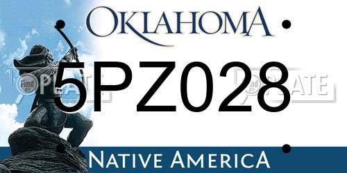 5PZ028 Oklahoma License Plate