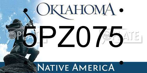 5PZ075 Oklahoma License Plate