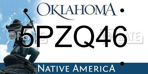 5PZQ46 Oklahoma License Plate