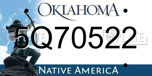 5Q70522 Oklahoma License Plate
