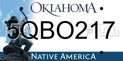 5QBO217 Oklahoma License Plate
