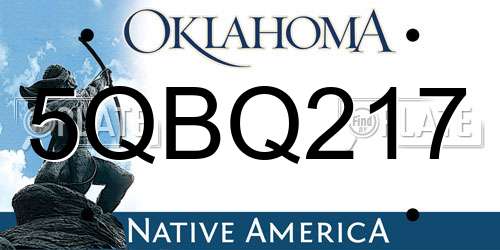 5QBQ217 Oklahoma License Plate