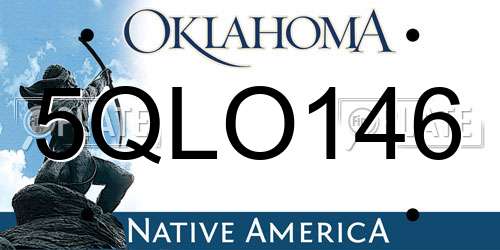 5QLO146 Oklahoma License Plate