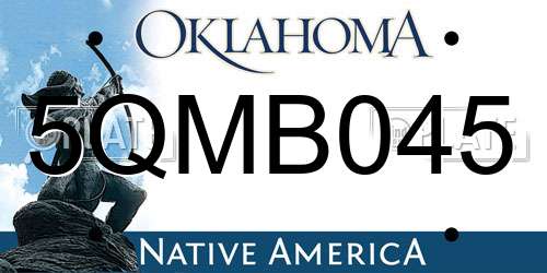 5QMB045 Oklahoma License Plate