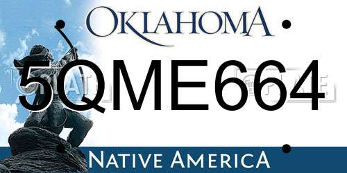 5QME664 Oklahoma License Plate